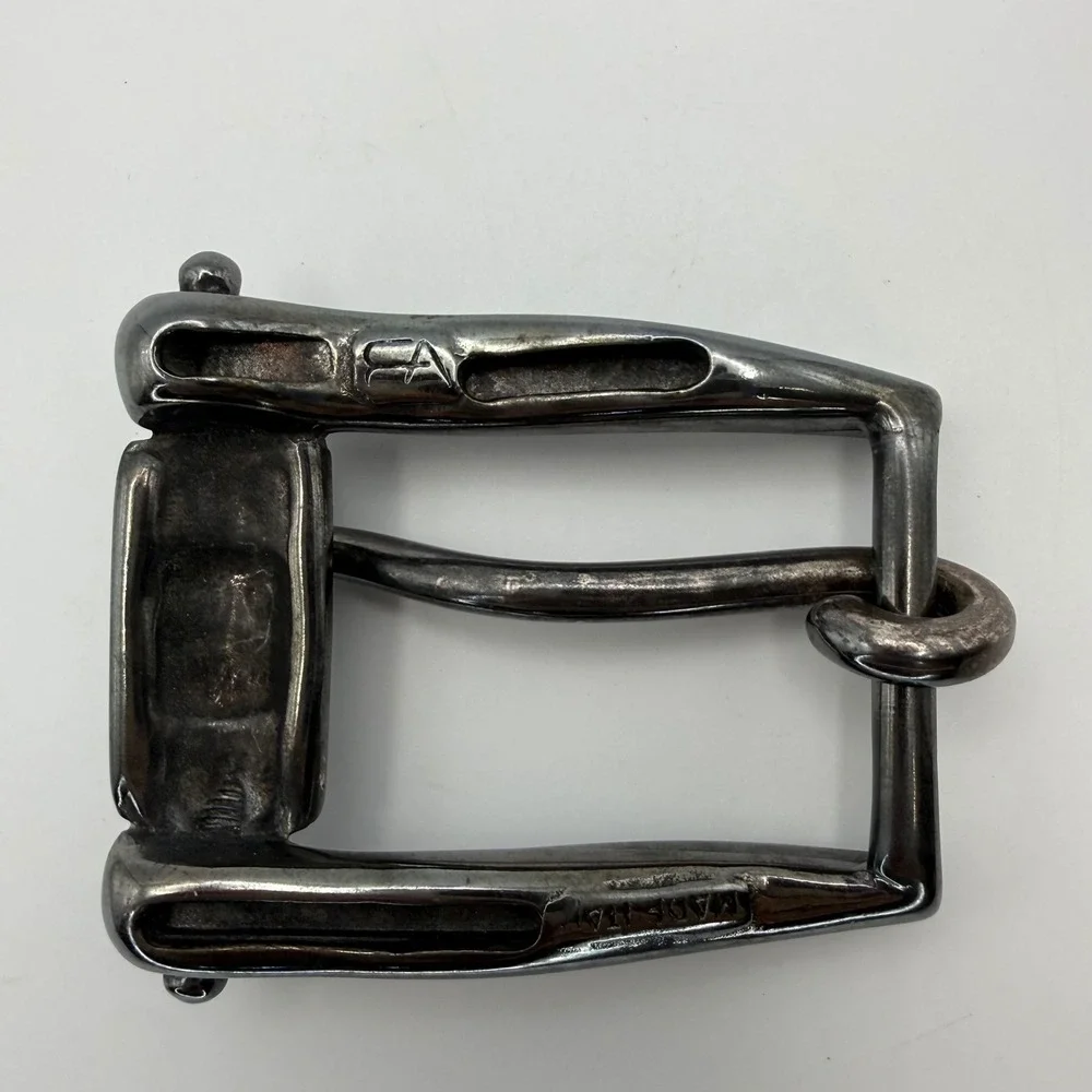 Vintage Emporio Armani Belt Buckle Gunmetal Rhinestone  Made in Italy